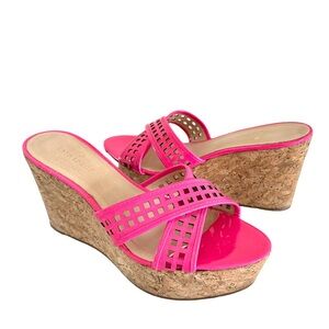Kate Spade Patent Sandals Pink Wedges